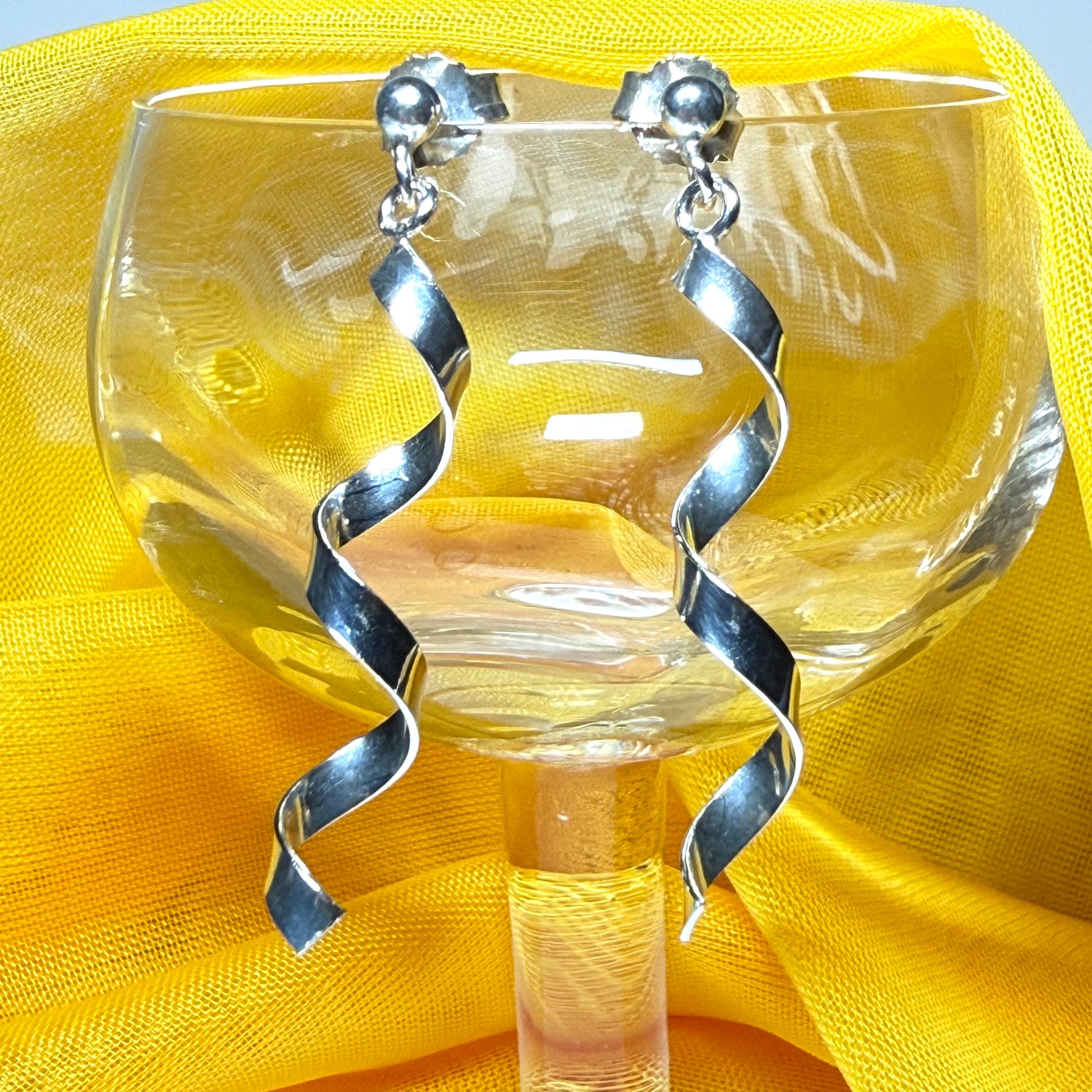Fancy swirl drop earrings sterling silver