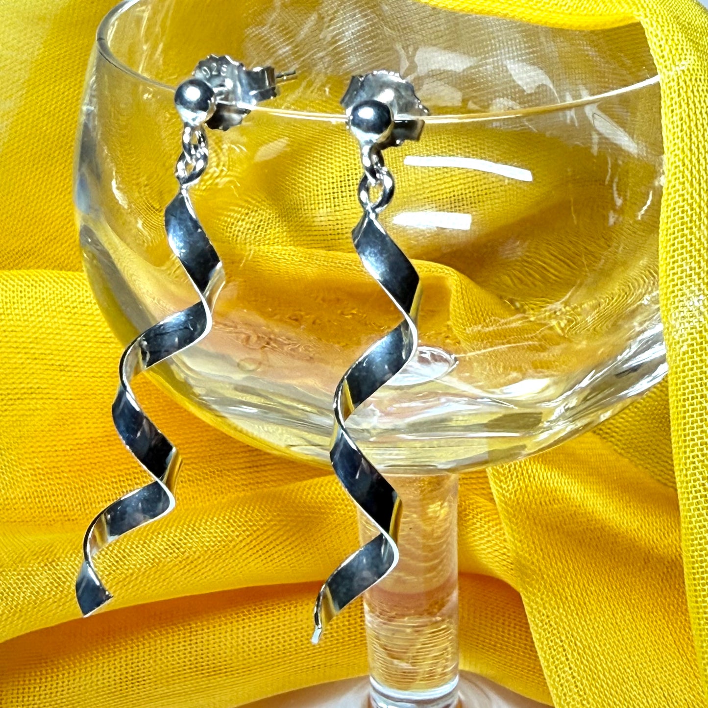 Fancy swirl drop earrings sterling silver