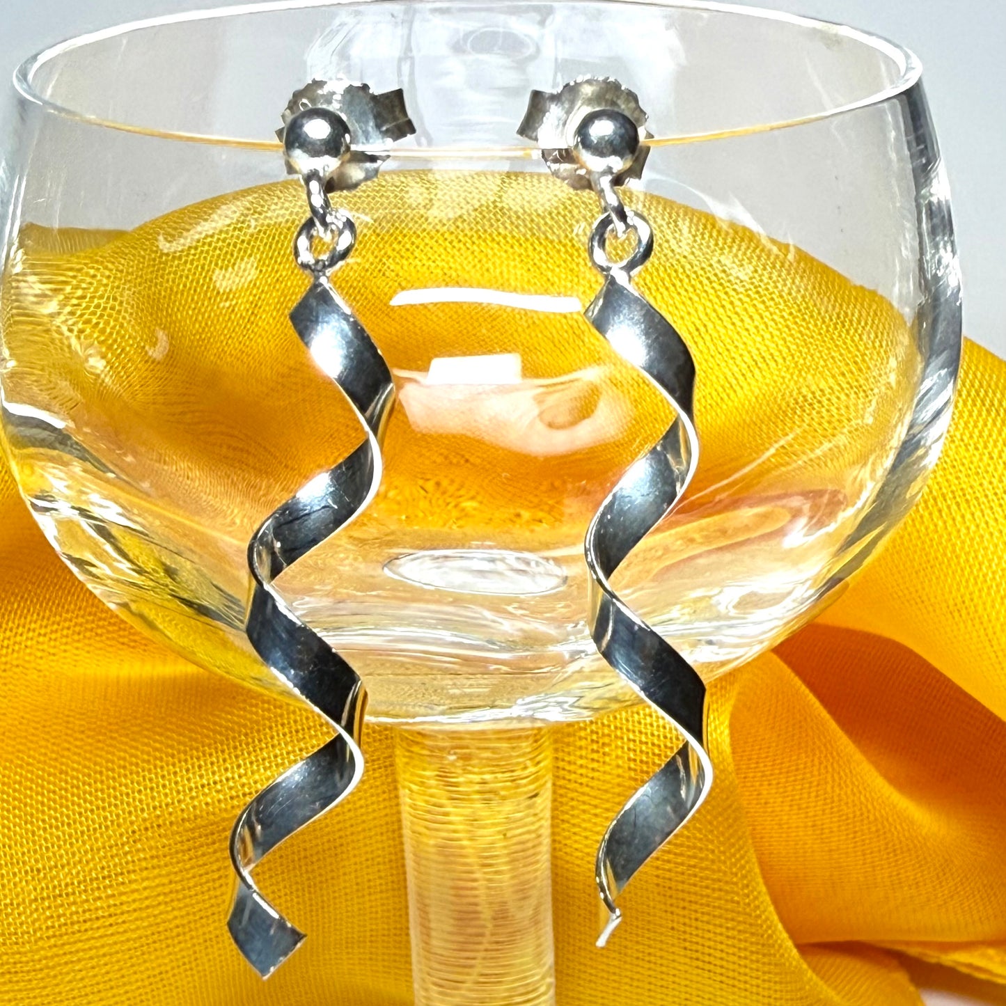 Fancy swirl drop earrings sterling silver