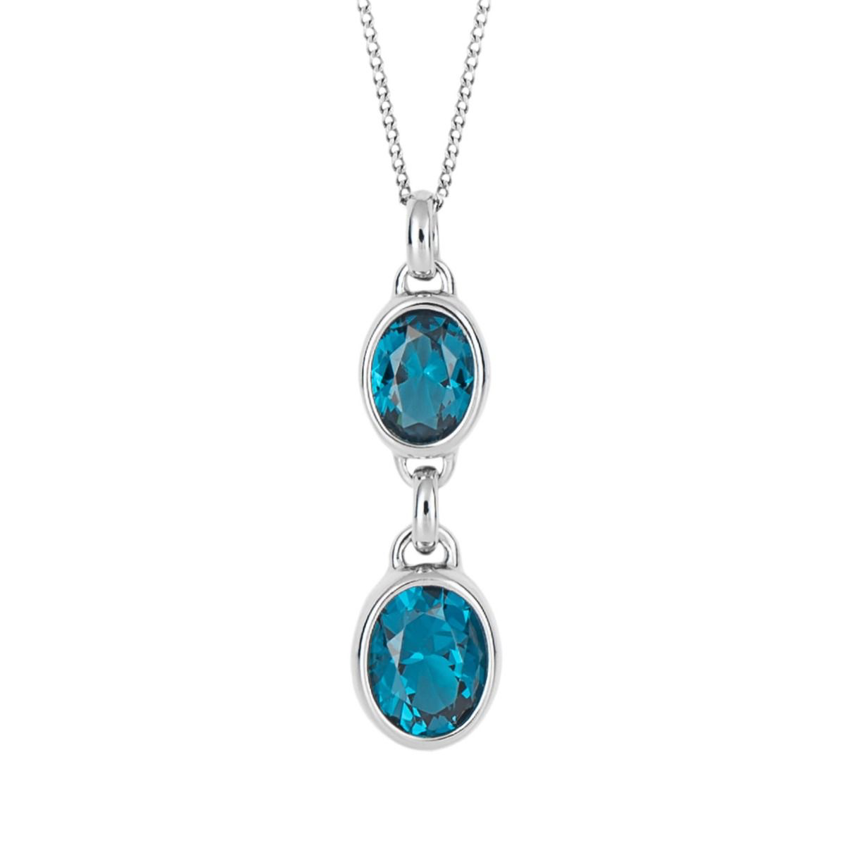 Fiorelli blue oval shaped double crystal necklace