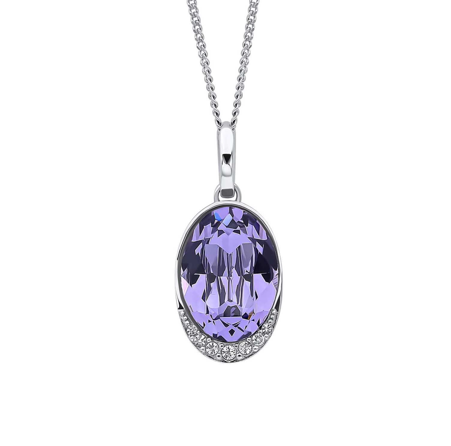 Fiorelli purple tanzanite coloured crystal oval necklace
