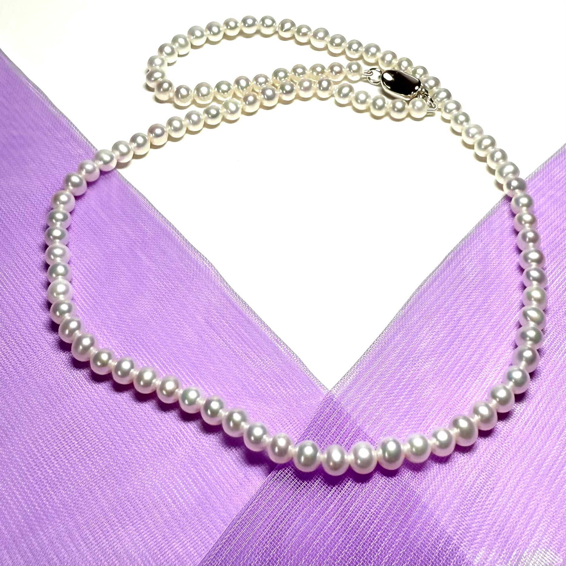 Freshwater cultured pearl single row necklace uniform 4 mm