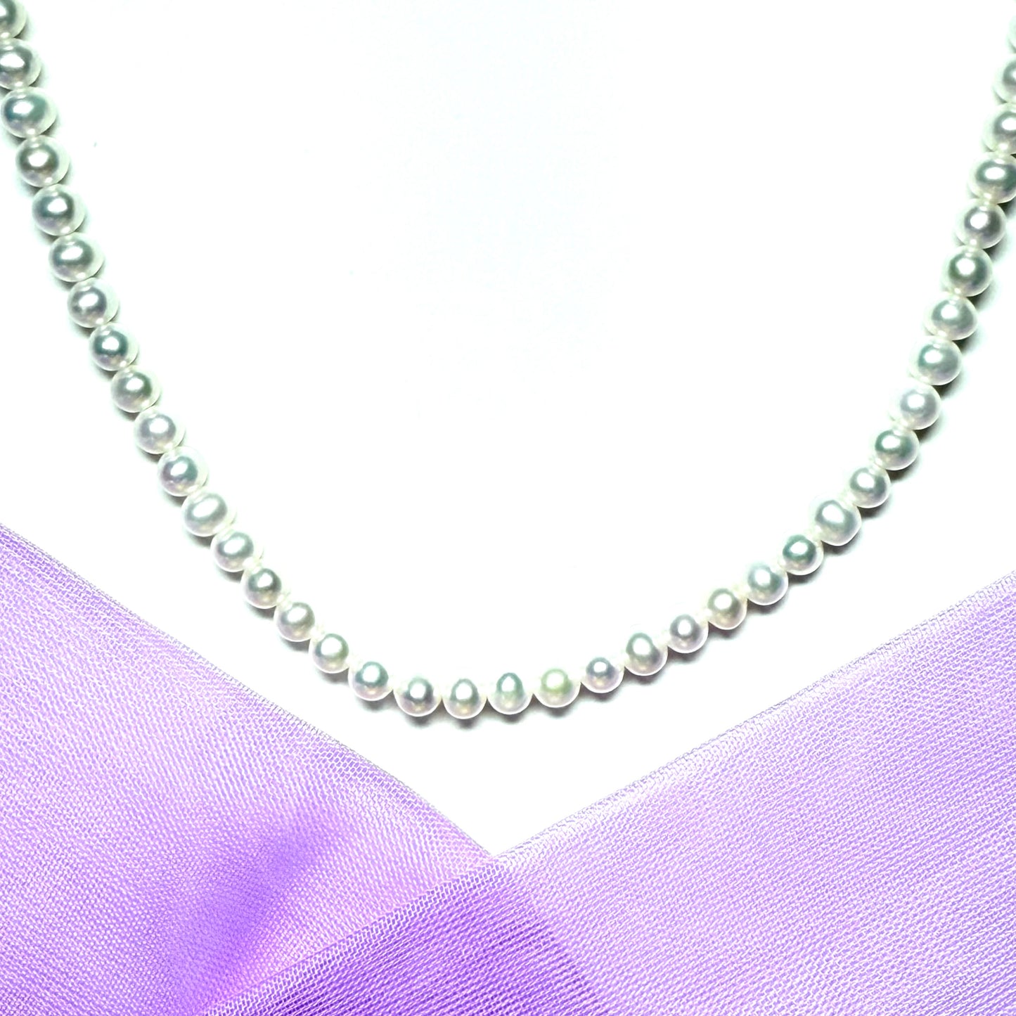 Freshwater cultured pearl single row necklace uniform 4 mm
