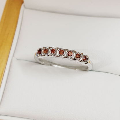 Garnet Eternity Ring White Gold