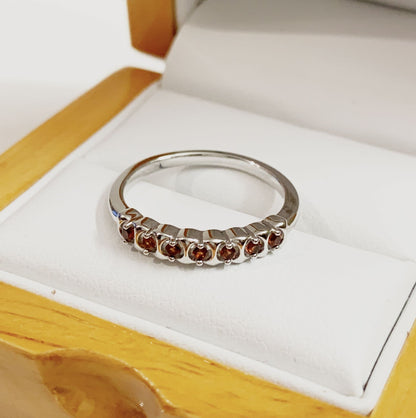 Garnet Eternity Ring White Gold