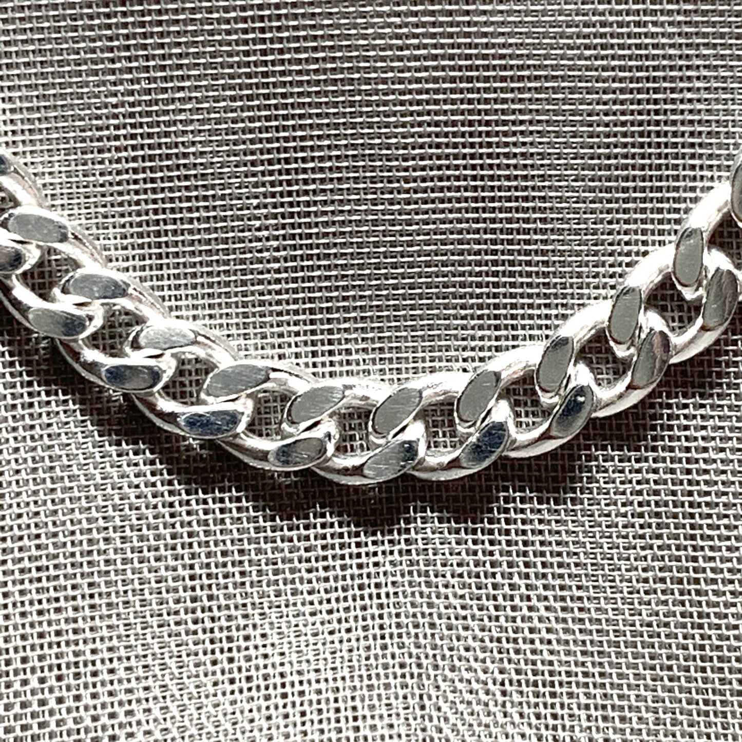 Mens solid sterling silver curb necklace