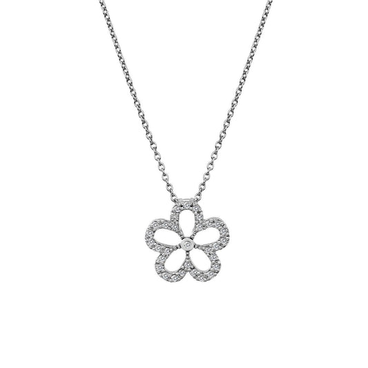 Gentle Flower Hot Diamonds Sterling Silver Necklace DP720