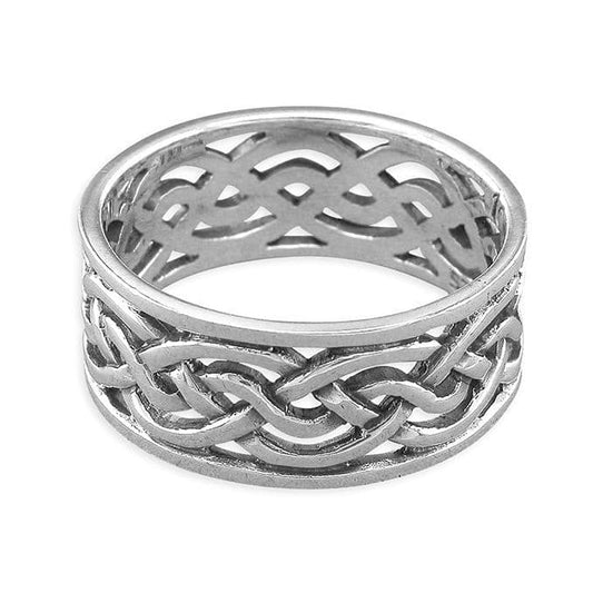 Gents Sterling Silver Men's 9 mm Wide Celtic Ring