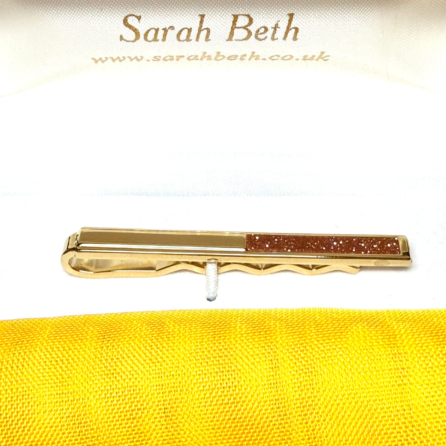 Goldstone gold plated tie bar clip slide