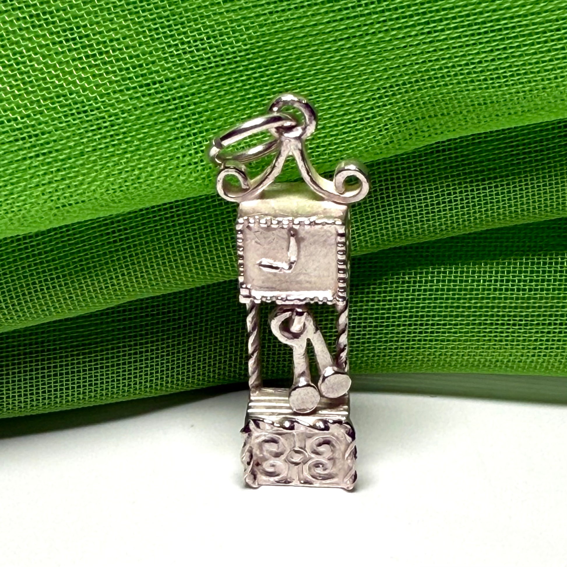Grandfather Clock Solid Sterling Silver Charm