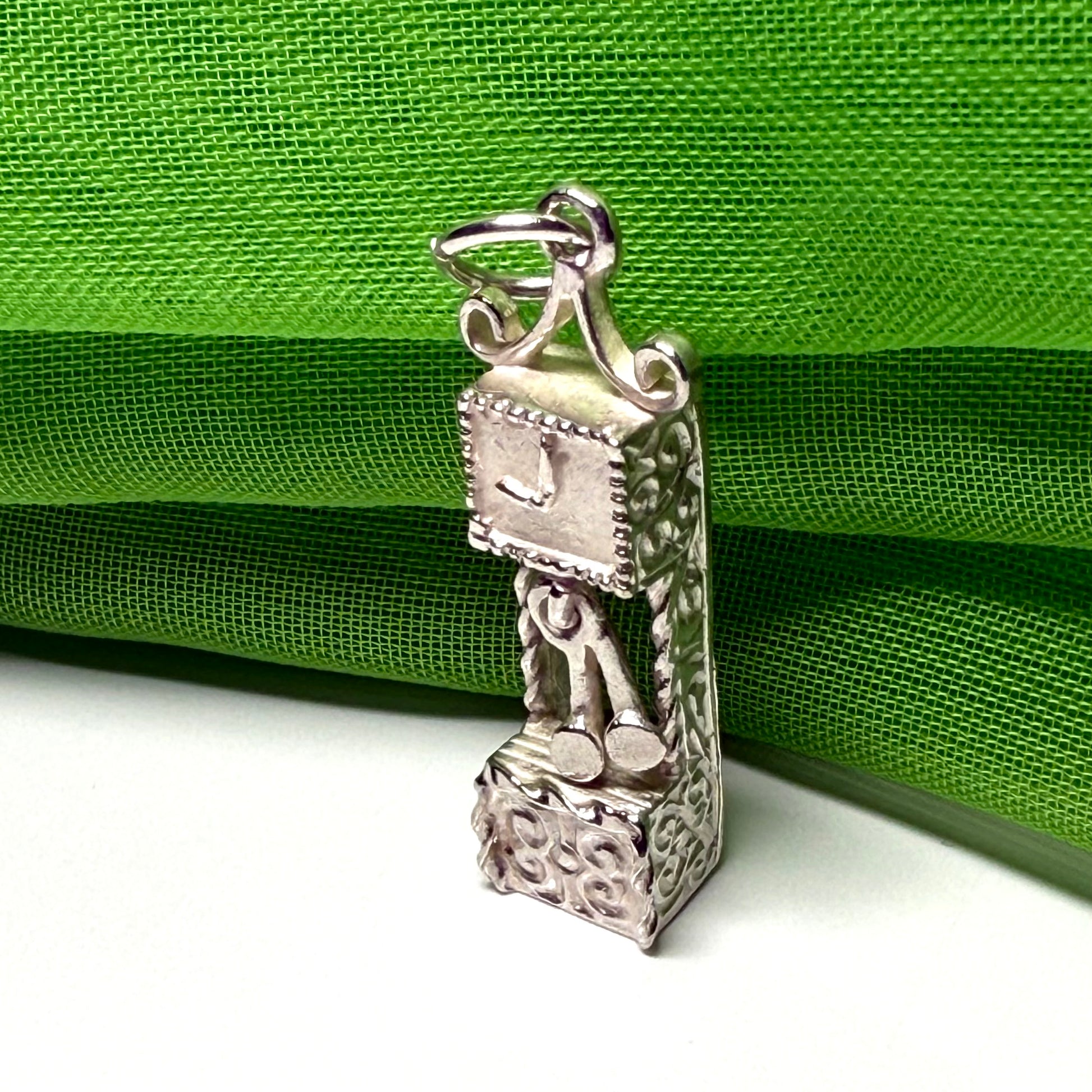 Grandfather Clock Solid Sterling Silver Charm