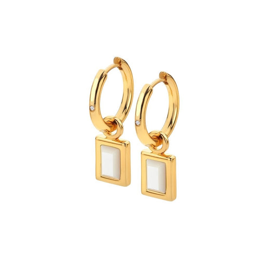 HDXGEM RECTANGLE EARRINGS - Real Mother of pearl