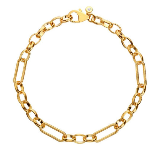 HD X TG Statement Link diamond bracelet Hot Diamonds yellow gold plated sterling silver Tasha Ghouri