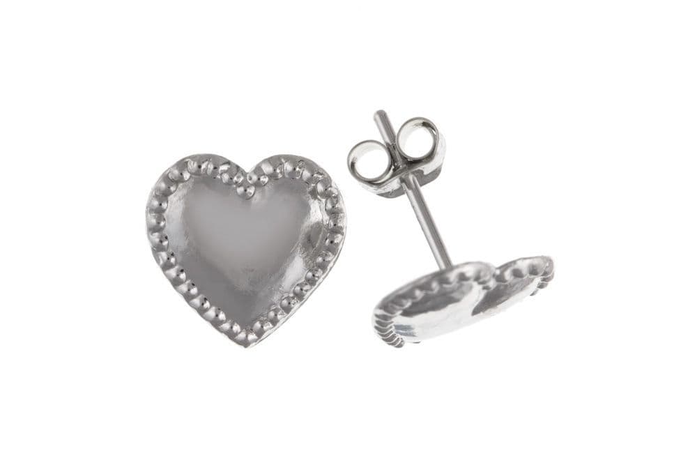 Heart Shaped White Gold Earrings