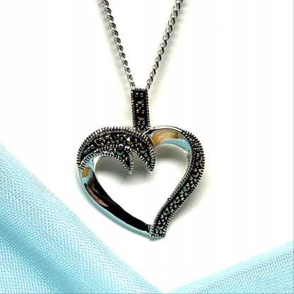 Heart shaped sterling silver necklace