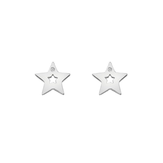 Hot Diamonds Sterling Silver Diamond Amulet Star Stud Earrings DE587