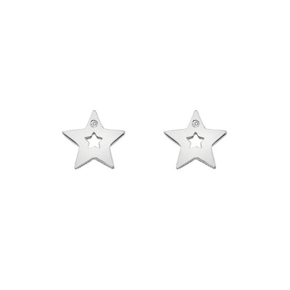 Hot Diamonds Sterling Silver Diamond Amulet Star Stud Earrings DE587