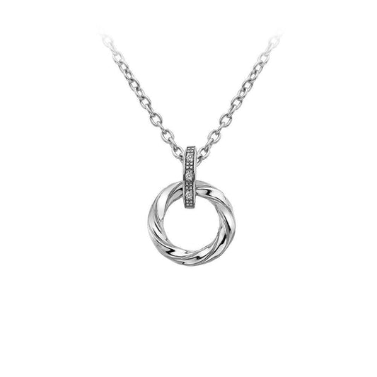 Hot Diamonds Sterling Silver Luxury Breeze Circle necklace DP628