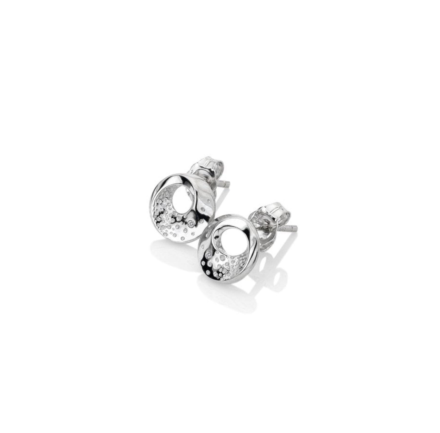 Hot Diamonds Sterling Silver Quest Circle Round Stud Earrings DE650