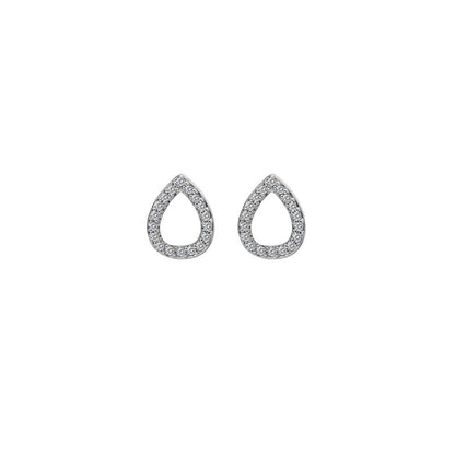 Hot Diamonds Sterling Silver Striking Teardrop Stud Earrings DE555