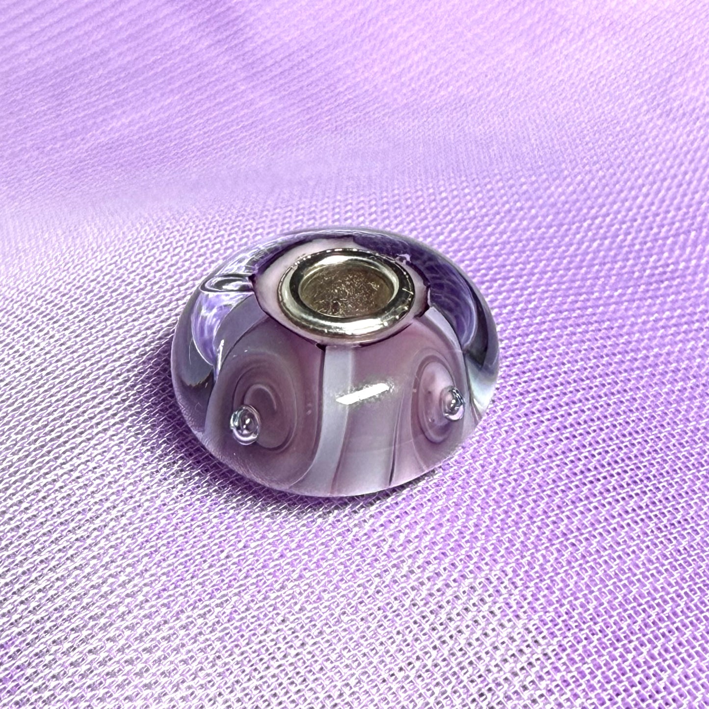 Purple dotted swirl Unique Trollbeads