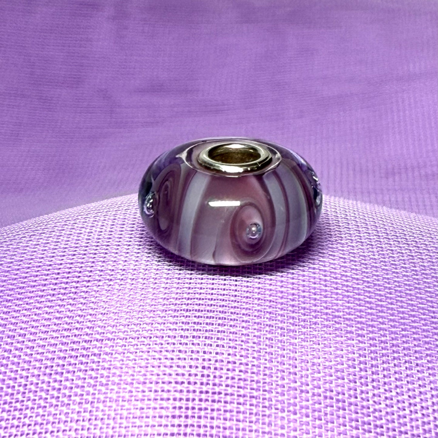 Purple dotted swirl Unique Trollbeads
