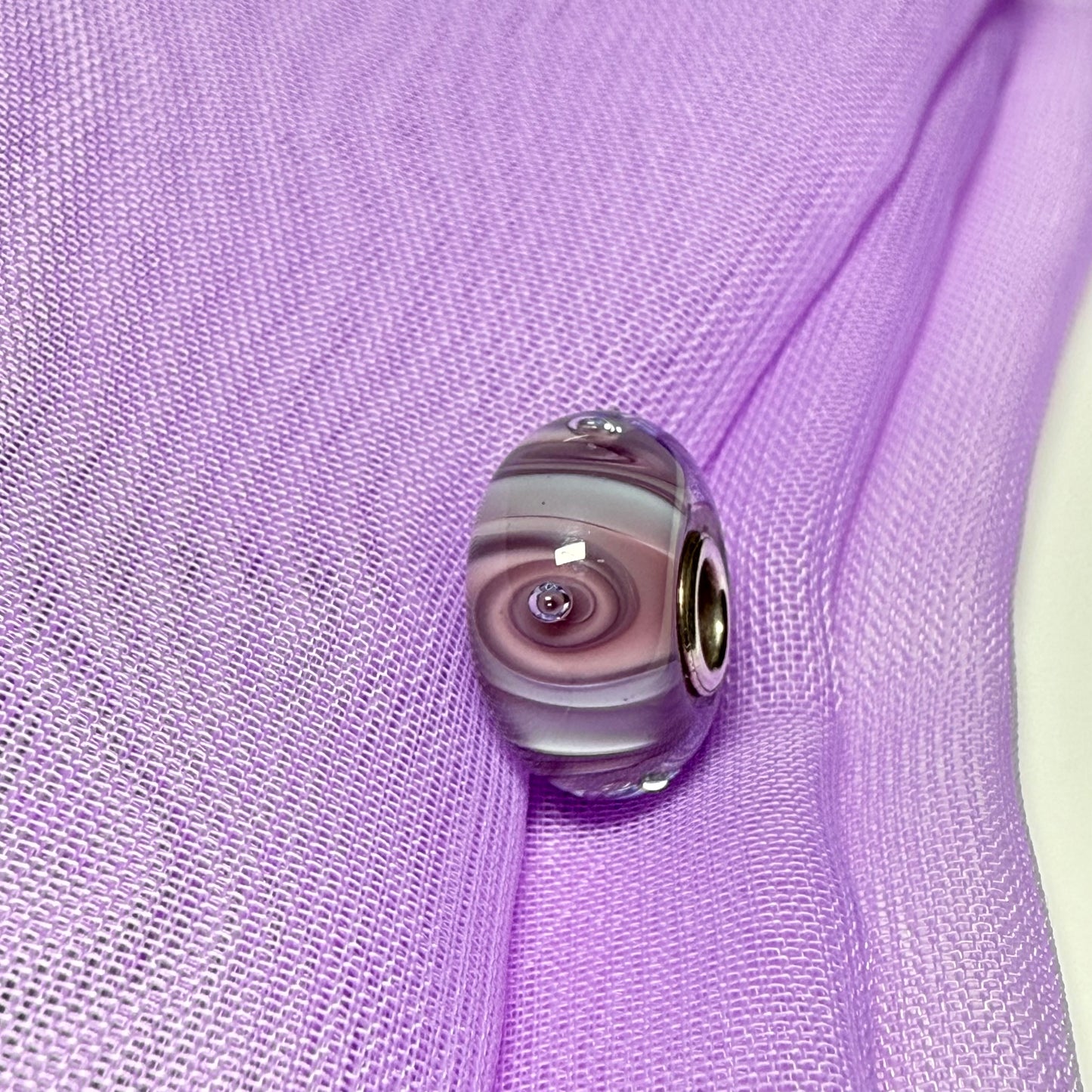 Purple dotted swirl Unique Trollbeads