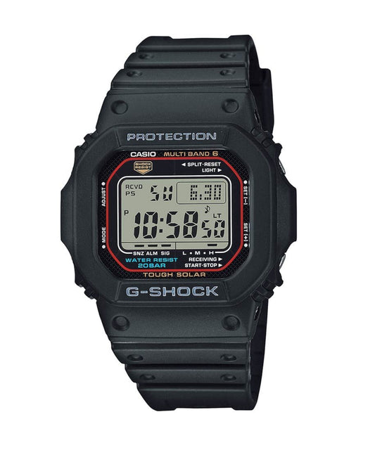 GW-M5610U-1ER Casio Watch G Shock Men's Black Rubber Strap Digital With A Red Surround To The Dial