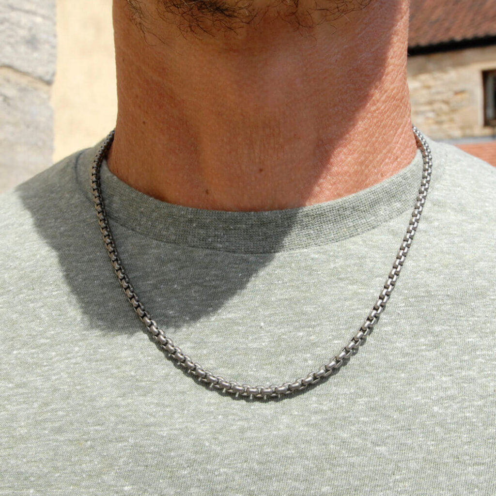 Men's Titanium Venetian Inka Belcher Necklace Chain
