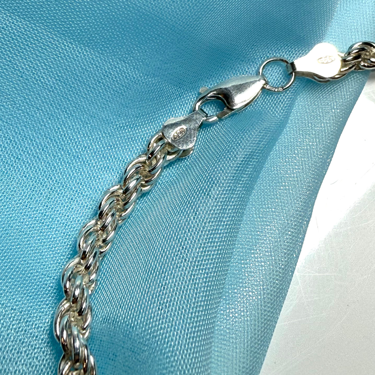 Men's Sterling Silver Solid Heavy Rope Bracelet