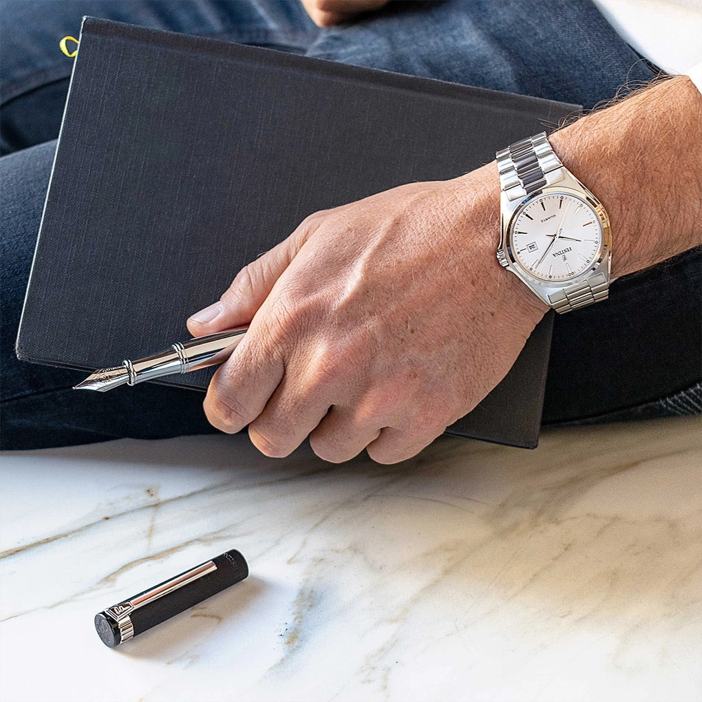 F20552/2 Festina Mens Stainless Steel White Round Bracelet Watch Date Feature