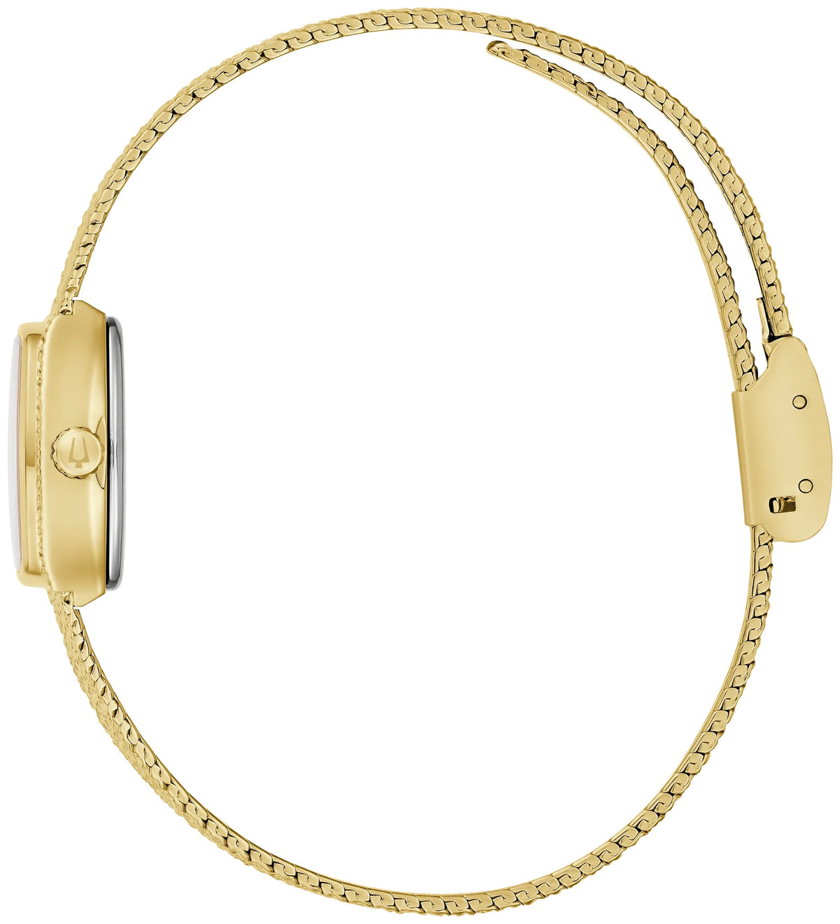 97L184 Bulova Bracelet Watch Gold Plated Stainless Steel Green Dial Goddess of Time