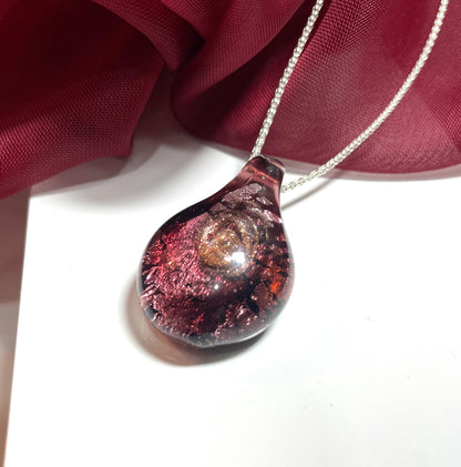 Murano Glass Tear Drop Pendant Pink