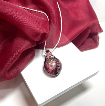 Murano Glass Tear Drop Pendant Pink