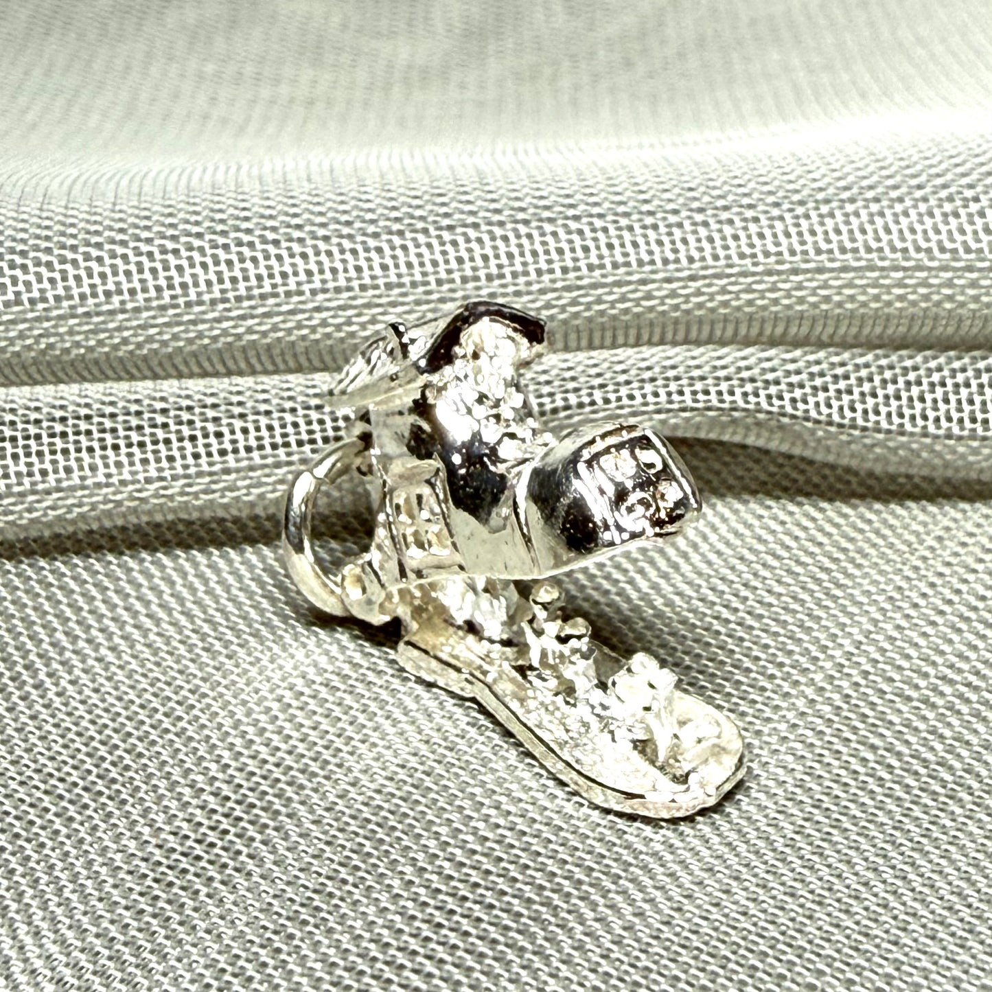 Sterling Silver Old Mother Hubbard Boot Solid Charm Small