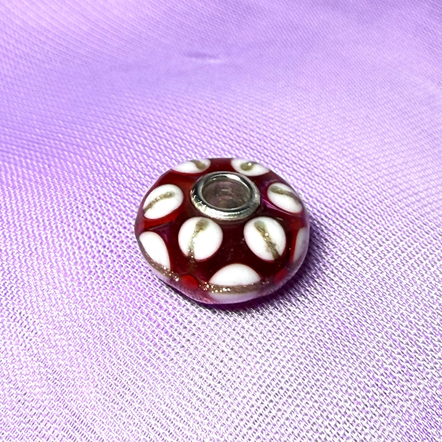 Pink dotted glass Unique Trollbeads