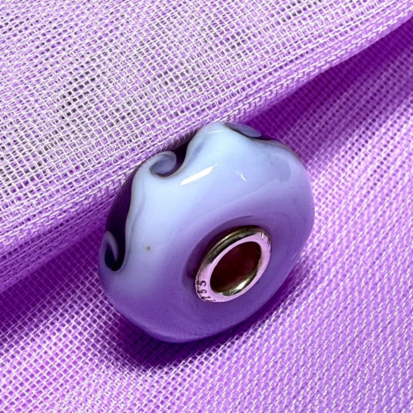 Purple two tone wavy Unique Trollbeads