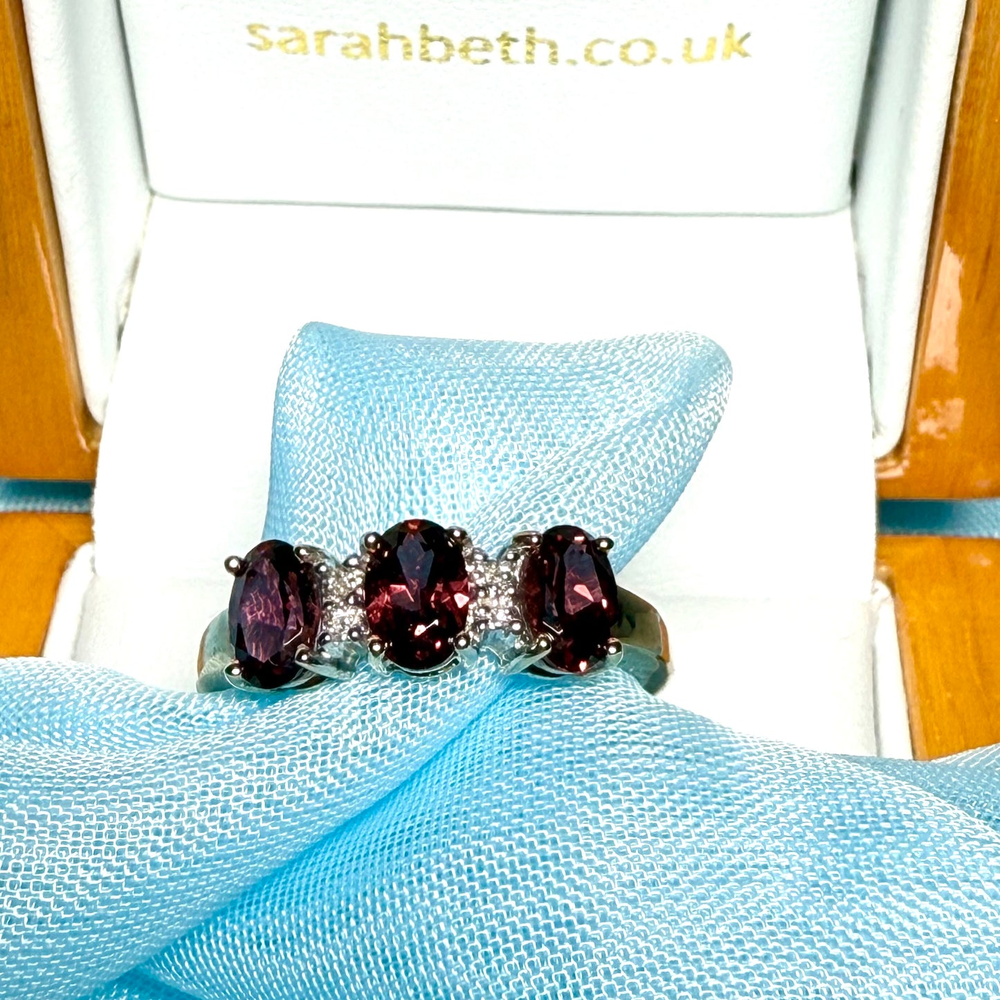 Garnet eternity ring oval dress cocktail ring yellow gold