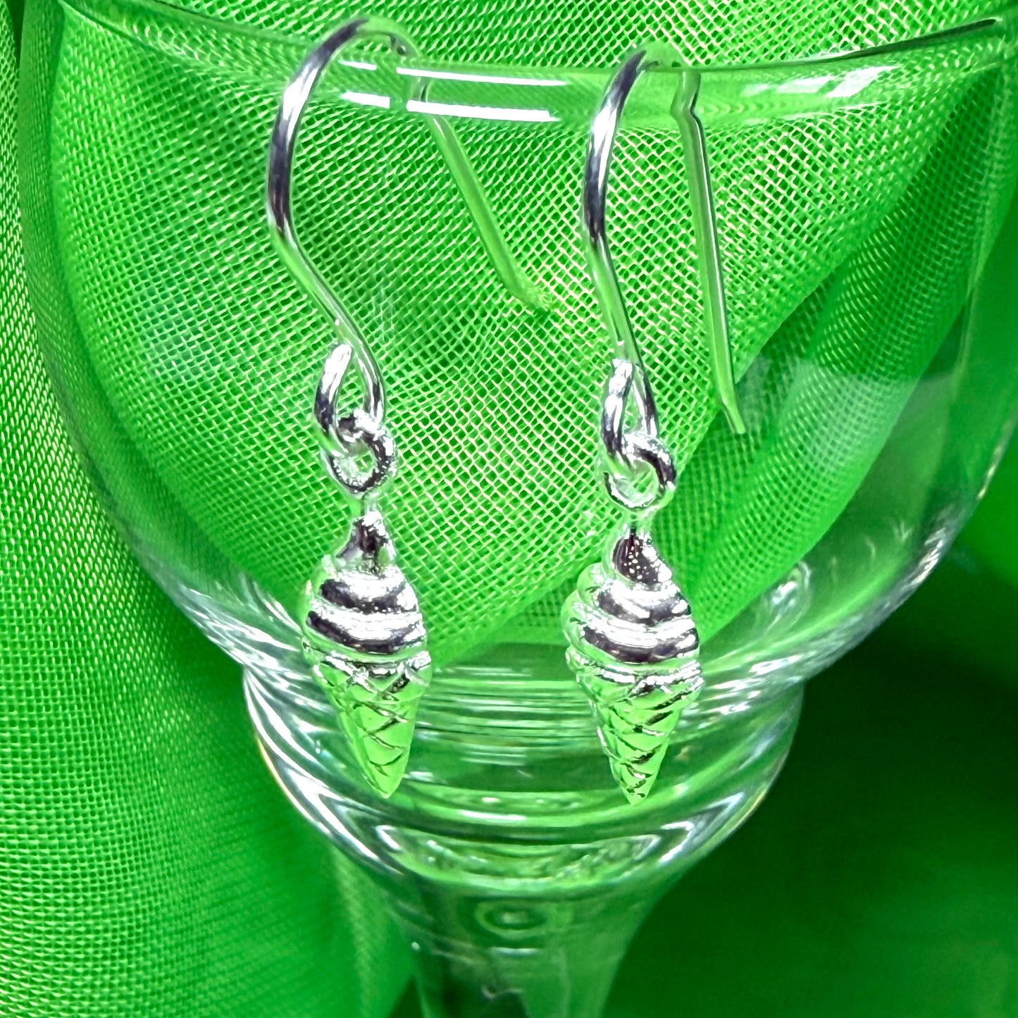 Ice cream shaped drop earrings sterling silver drop design