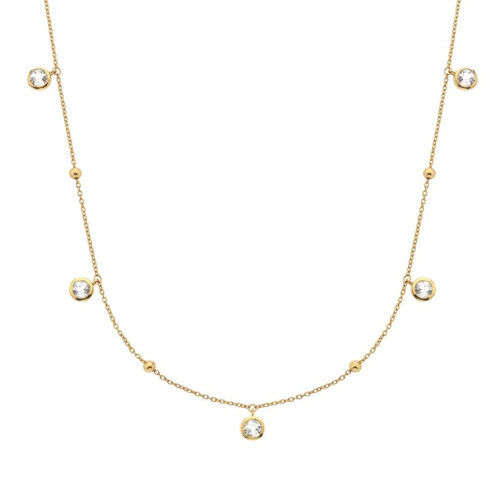 Cubic zirconia necklace sterling silver gold plated