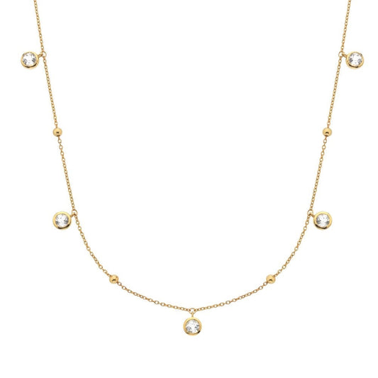 Cubic zirconia necklace sterling silver gold plated