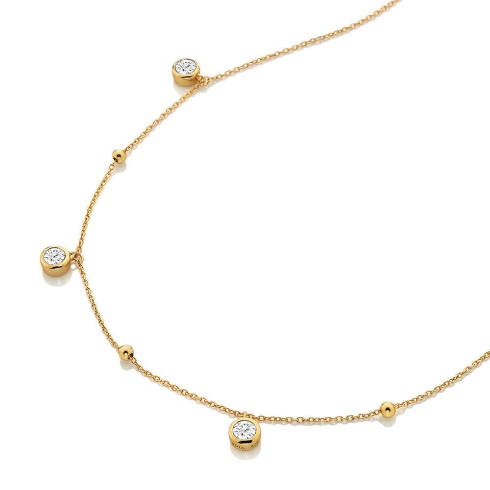 Cubic zirconia necklace sterling silver gold plated