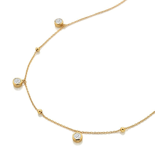 Cubic zirconia necklace sterling silver gold plated