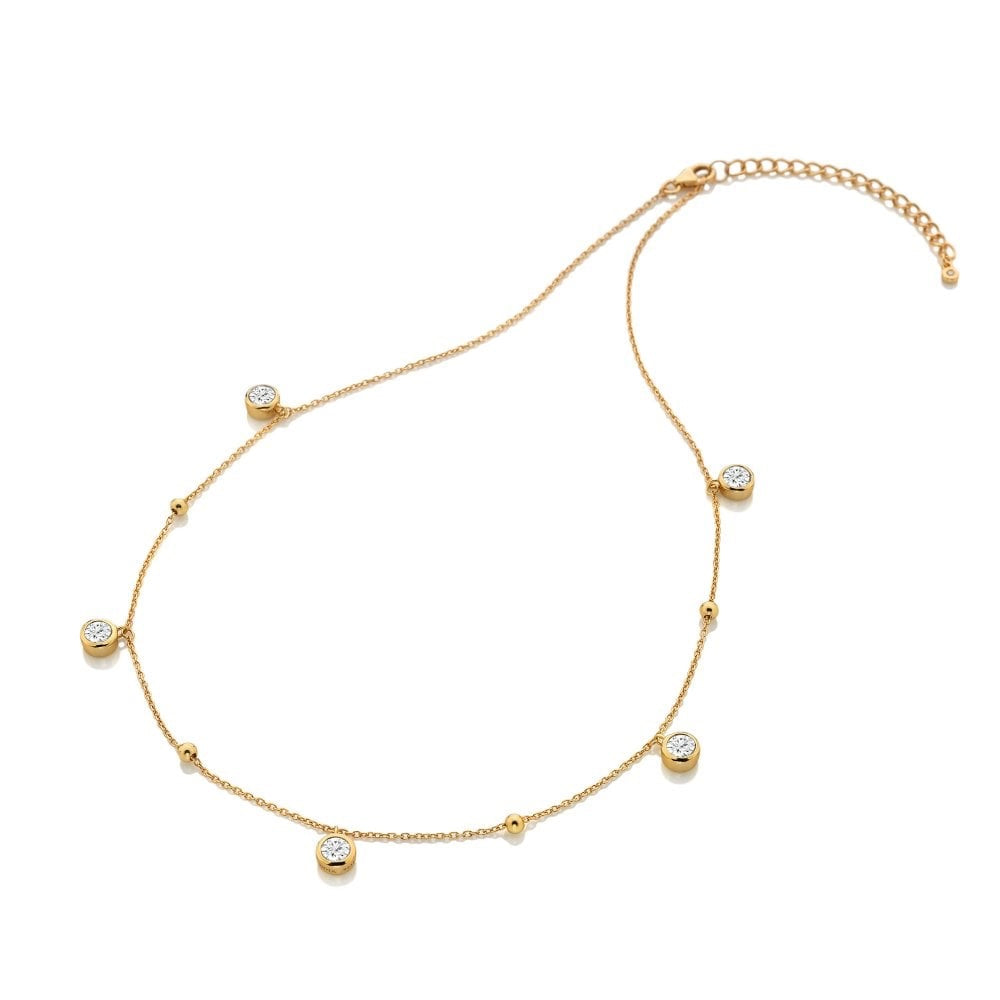 Cubic zirconia necklace sterling silver gold plated