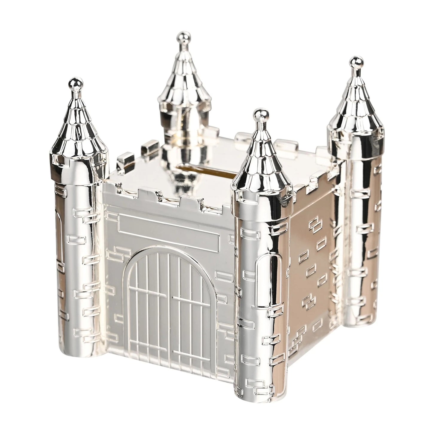 Silver Plated Castle Money Box Christening Gift