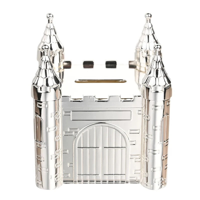 Silver Plated Castle Money Box Christening Gift