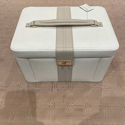 Jewellery box extra large real leather cream Dulwich Designs 71021