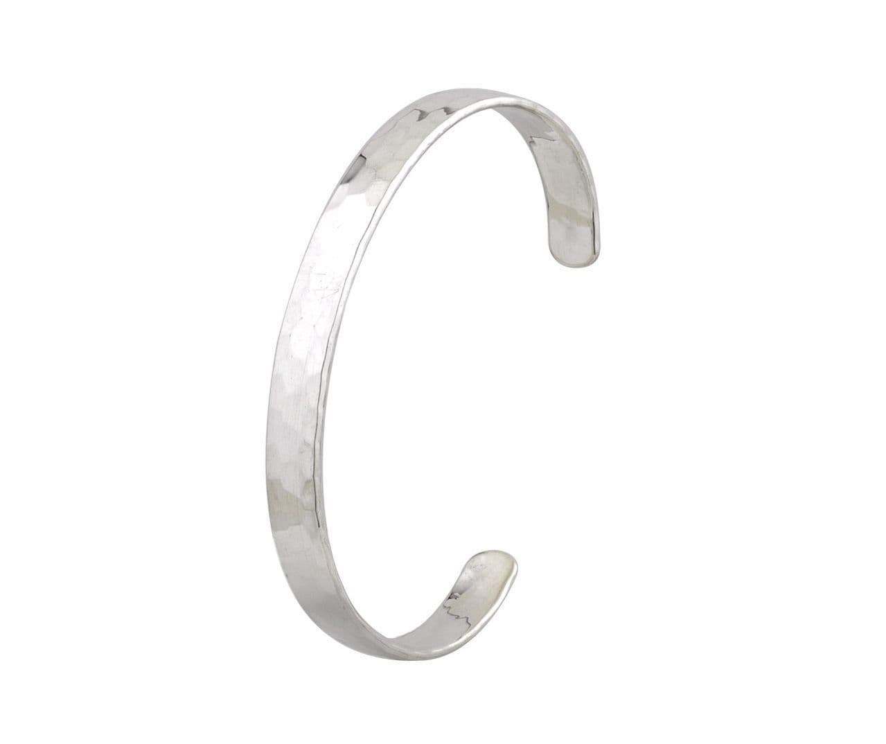 Ladies Polished Hammered 11 mm Torque Bangle 