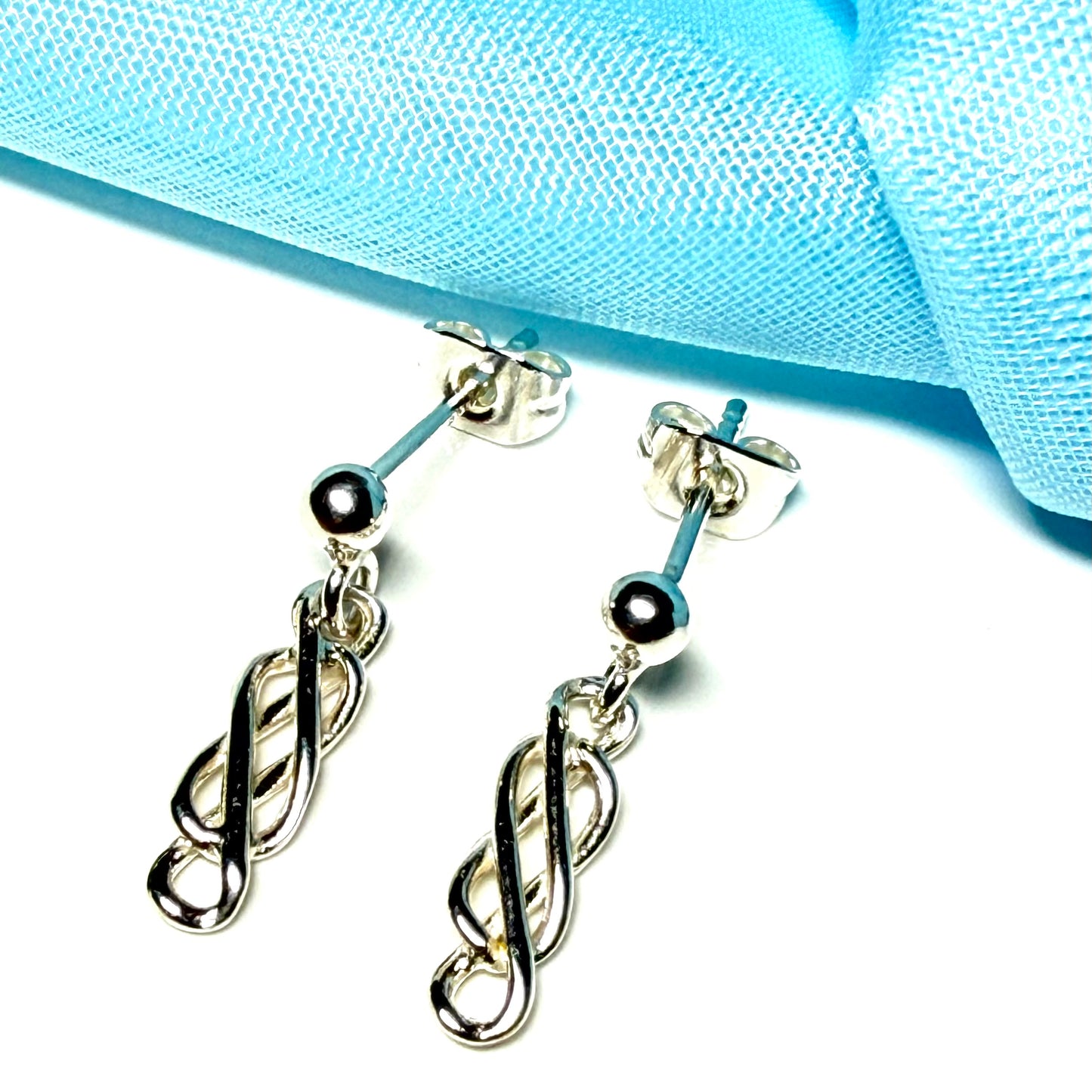 Ladies Celtic drop earrings sterling silver