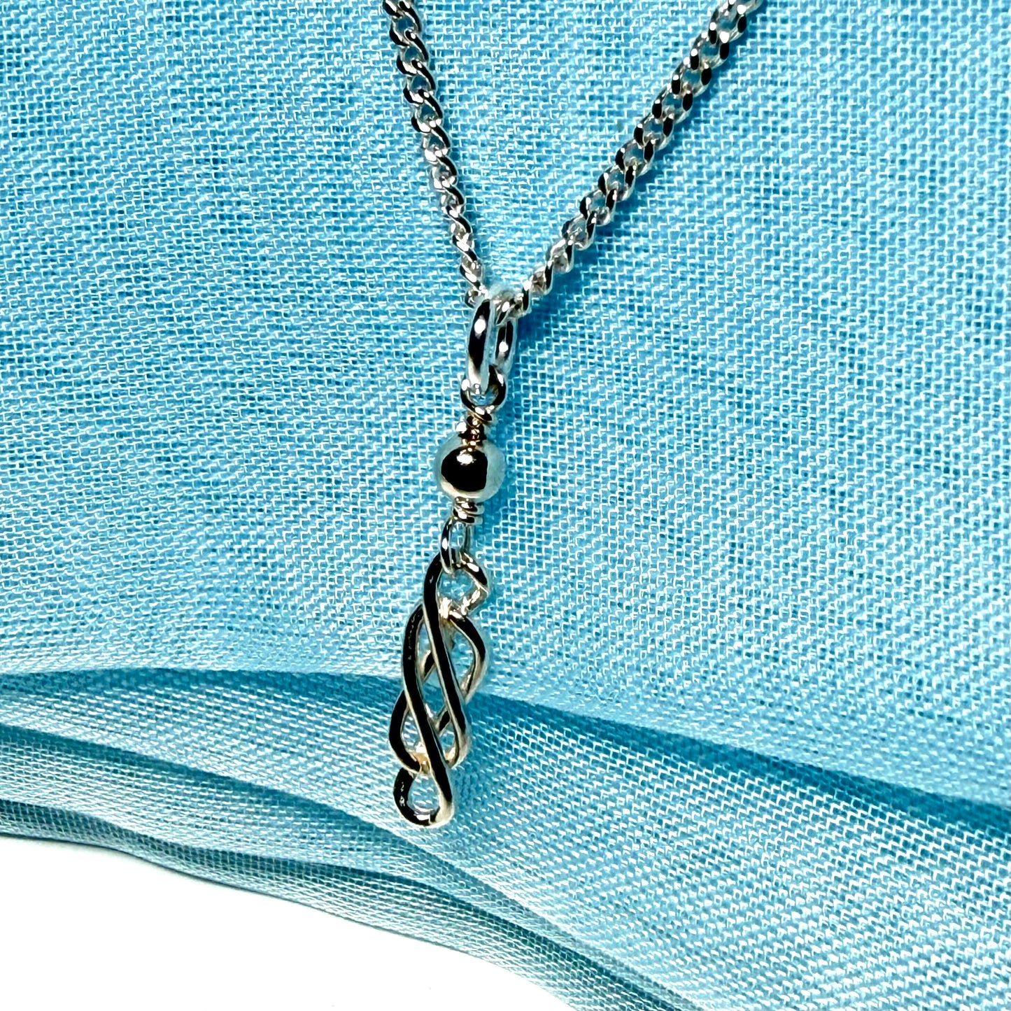 Ladies Celtic drop necklace sterling silver drop pendant